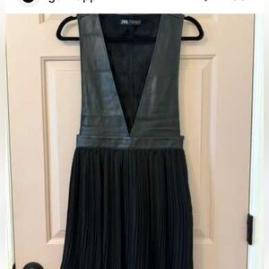 Zara Black Leather Maxi Dress